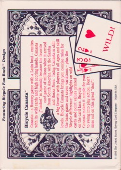 Canasta Set (Two Deck) [Bicycle] 1995 by USPCC – tuck box back