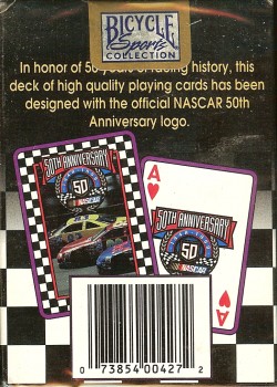 Nascar 50Th Anniversary Black Checkered by United Playing Cards – tuck box back