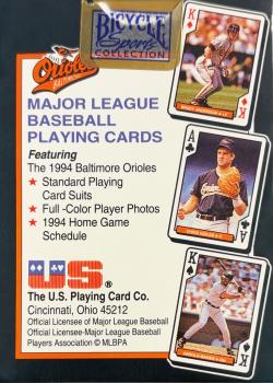 Baltimore Orioles by Bicycle – tuck box back