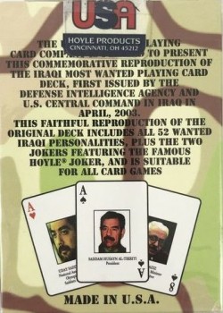 Iraqi Most Wanted by Hoyle Products – tuck box back