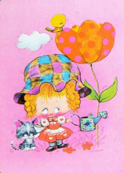 Girl Watering Tulip Thumbnail
