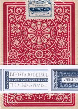 Imported (Burgundy Edition) by A. Haines Playing Cards – tuck box back