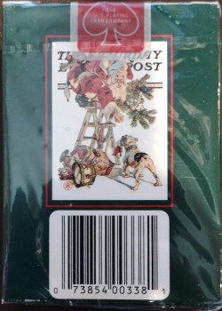 Norman Rockwell Saturday Evening Post Santa [Green 1930] by Curtis Publishing Company – tuck box back