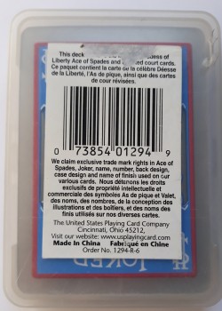 Clear Plastic, Blue [Bicycle] by USPCC – tuck box back