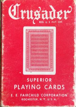 Crusader Pinochle Red by E.E. Fairchild Co. – tuck box back