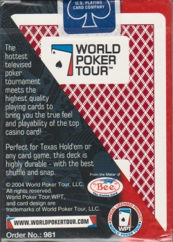 Bee Wpt World Poker Tour Diamond Red V1 2004 by USPCC – tuck box back