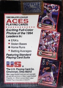 Major League Baseball Aces 1995 by Bicycle – tuck box back