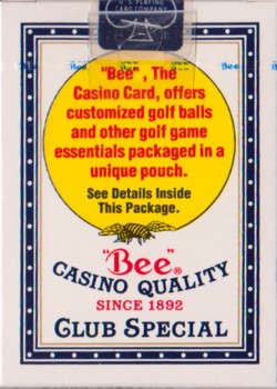 Bee Club Special Golf Offer by USPCC – tuck box back