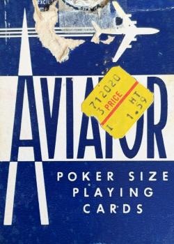 Aviator No. 914 Blue - 1990 by The US Playing Card Co – tuck box back