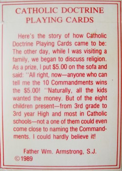 Catholic Doctrine Playing Cards by Devon Trading Corporation – tuck box back