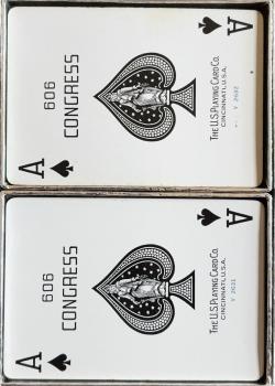 Congress 606 - Jefferson Memorial/Washington Monument by The US Playing Card Co – tuck box back