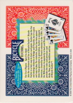 Euchre Set (Two Decks) [Bicycle] 2000 by USPCC – tuck box back
