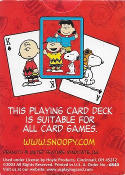 Peanuts (Snoopy, Charlie Brown, Lucy) by Hoyle Products – tuck box back