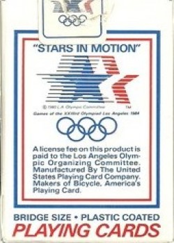 1984 Olympics "Stars In Motion" by USPCC – tuck box back