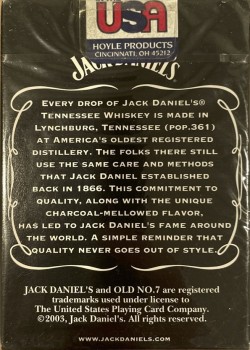 Jack Daniel's Old No. 7 Brand by Hoyle – tuck box back
