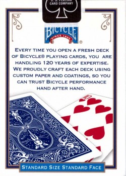 Standard Blue [Bicycle] 2010 by USPCC – tuck box back