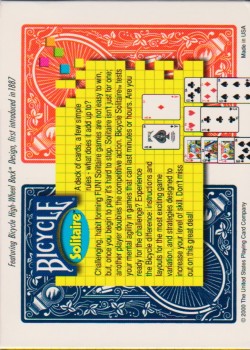 Solitaire Set (Two Decks) [Bicycle] 2000 by USPCC – tuck box back
