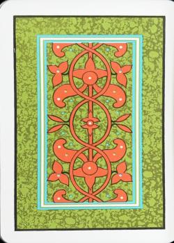 1964 Kem "Florentine" Plastic Deck (Green/Orange, 564 Date Code) Thumbnail