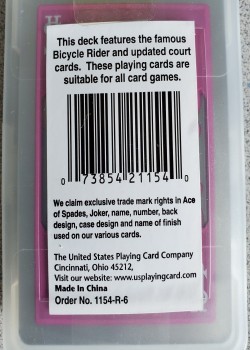 Clear Pink [Bicycle] by USPCC – tuck box back