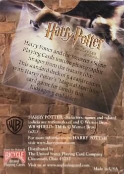 Harry Potter And The Sorcerer’s Stone by USPCC – tuck box back