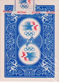 Olympics 1984 Los Angeles Blue [Bicycle] by USPCC – tuck box back