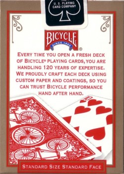 League Back Standard Red [Bicycle] by USPCC – tuck box back