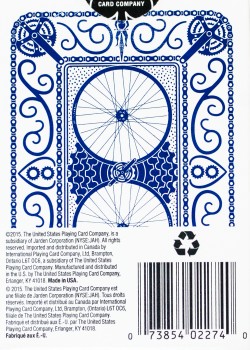 Cyclist Blue [Bicycle] by USPCC – tuck box back