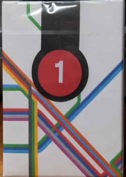 Fulton Street 1972 Vignelli Map Playing Cards Red Gilded back