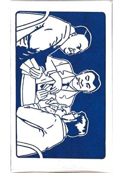 Antikriegsspielkarte / Anti War playing cards - Siegfried Heilmeier 1983 – tuck box back