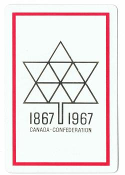 Arrco 1967 Centennial of Canadian Confederation Commemorative Deck - White by Arrco Playing Card Company – tuck box back