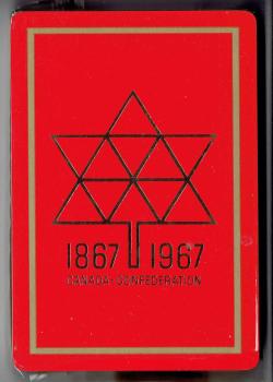 Arrco 1967 Centennial of Canadian Confederation Commemorative Deck - Red by Arrco Playing Card Company – tuck box back