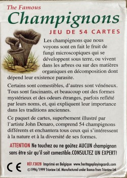 The Famous Champignons by Heritage Playing Card Company – tuck box back