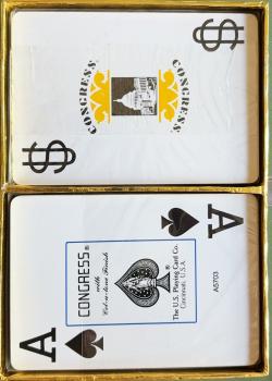 Congress - White Rose/Pink Rose by The US Playing Card Co – tuck box back