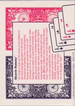 Rummy Set (Two Deck) [Bicycle] 1995 by USPCC – tuck box back