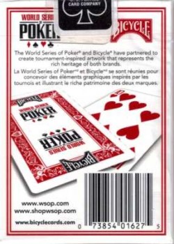 World Series Of Poker 2009 V1 Red [Bicycle] by USPCC – tuck box back