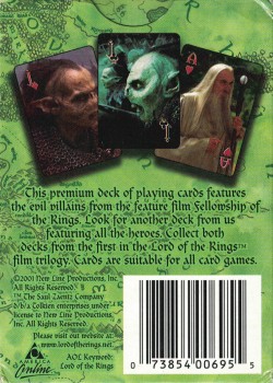 Lord Of The Rings: The Fellowship Of The Ring (Villians) by New Line Cinema – tuck box back