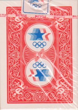 Olympics 1984 Los Angeles Red [Bicycle] by USPCC – tuck box back