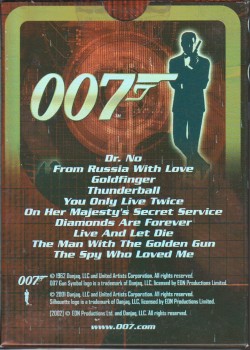 007 Films 1-10 by Cartamundi – tuck box back