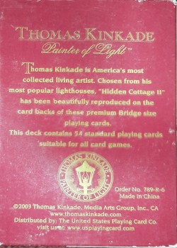Thomas Kinkade Painter Of Light by Hamilton Bridge Playing Cards – tuck box back