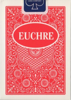 Euchre Red [Bicycle] 2000 by USPCC – tuck box back