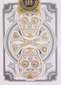 Muertos Mourning Gold by Steve Minty Playing Cards – tuck box back