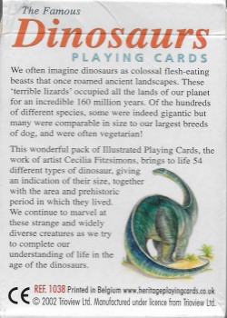 Dinosaurs by Heritage Playing Card Company – tuck box back