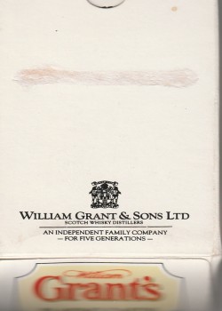 William Grant's Finest Scotch Whisky – tuck box back