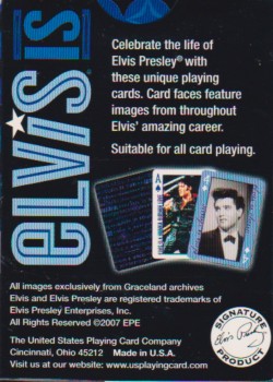 Elvis Is (Blue) by Bicycle – tuck box back