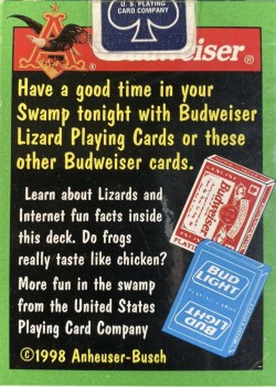 Budweiser Louie The Lizard by Bicycle – tuck box back