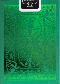 Metalluxe Green [Bicycle] by USPCC – tuck box back