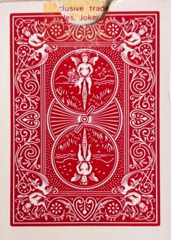 Bicycle Rider Back Red - 1990 by The US Playing Card Co – tuck box back