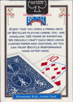 Jumbo Index Blue [Bicycle] 2009 by USPCC – tuck box back