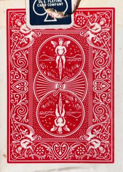 Bicycle Pinochle 48 Red - 1987 by The US Playing Card Co – tuck box back