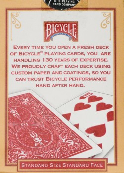 Standard Red Gold Bordered [Bicycle] 2009 by USPCC – tuck box back